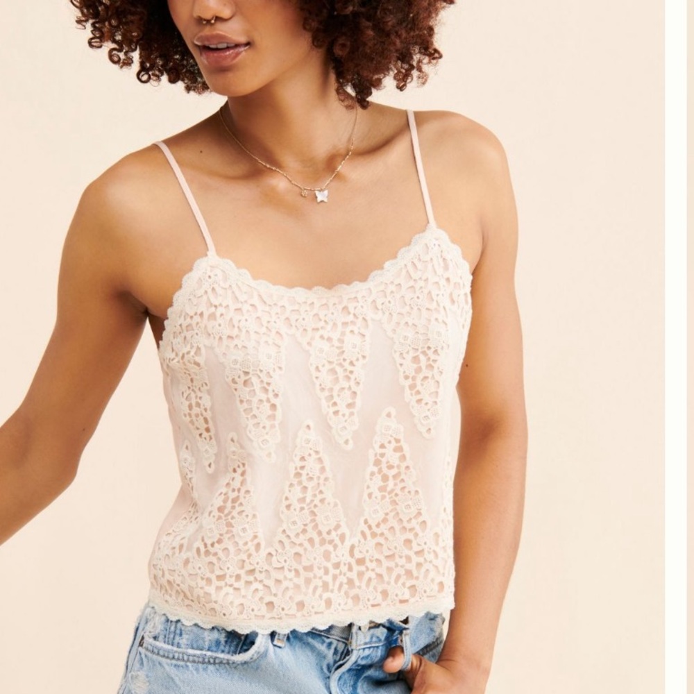 Anthropologie Cream Lace Camisole